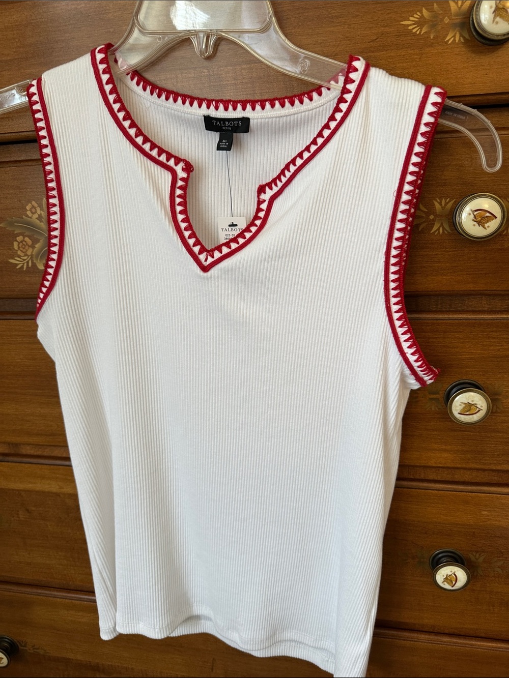 Ribbed white Tank Top